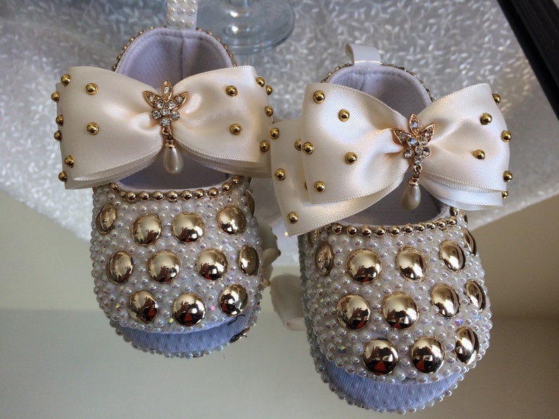 Hand Made Rhinestone Baby Girl Dress Shoes Etsy