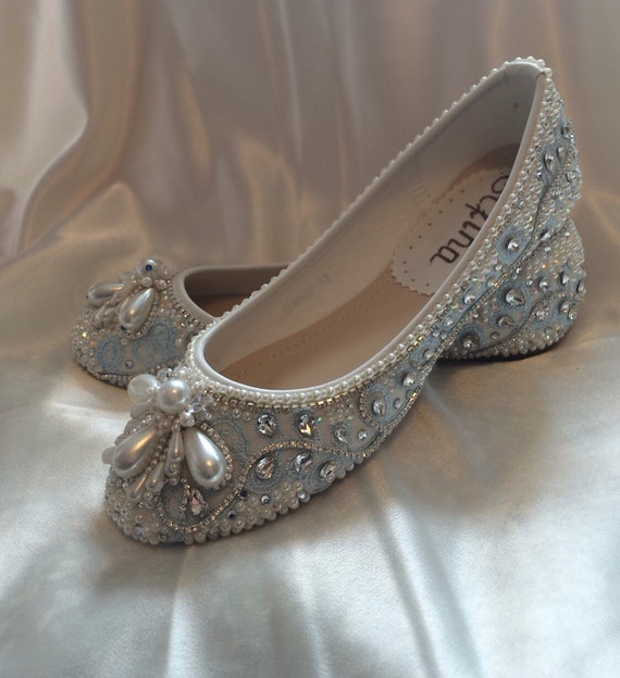 Items similar to Elfina Boutique Boston Wedding Shoes Bridal Flats ...