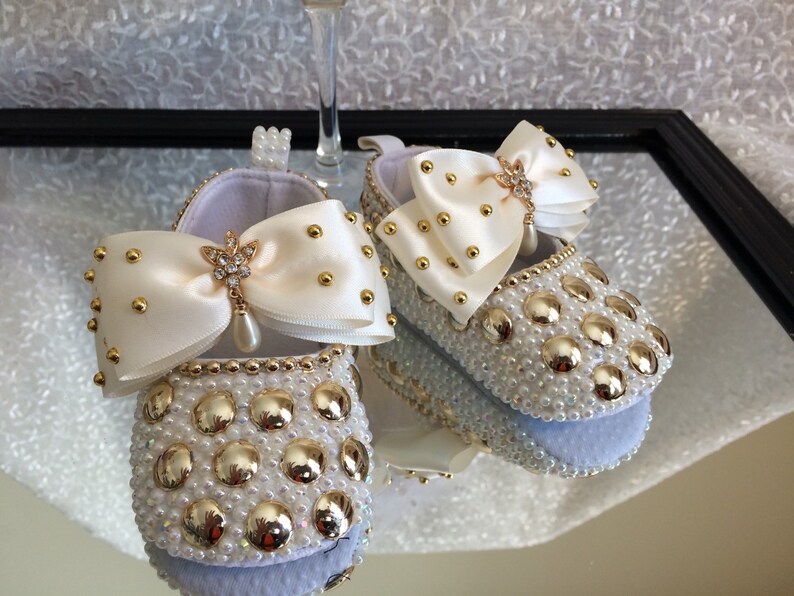 Hand Made Rhinestone Baby Girl Dress Shoes Etsy