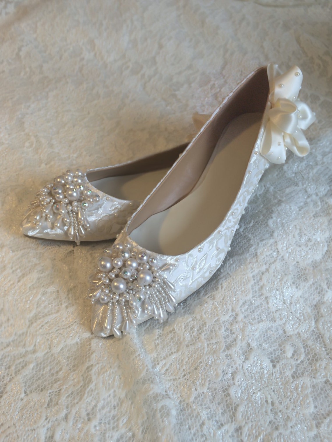 flat beaded wedding shoes