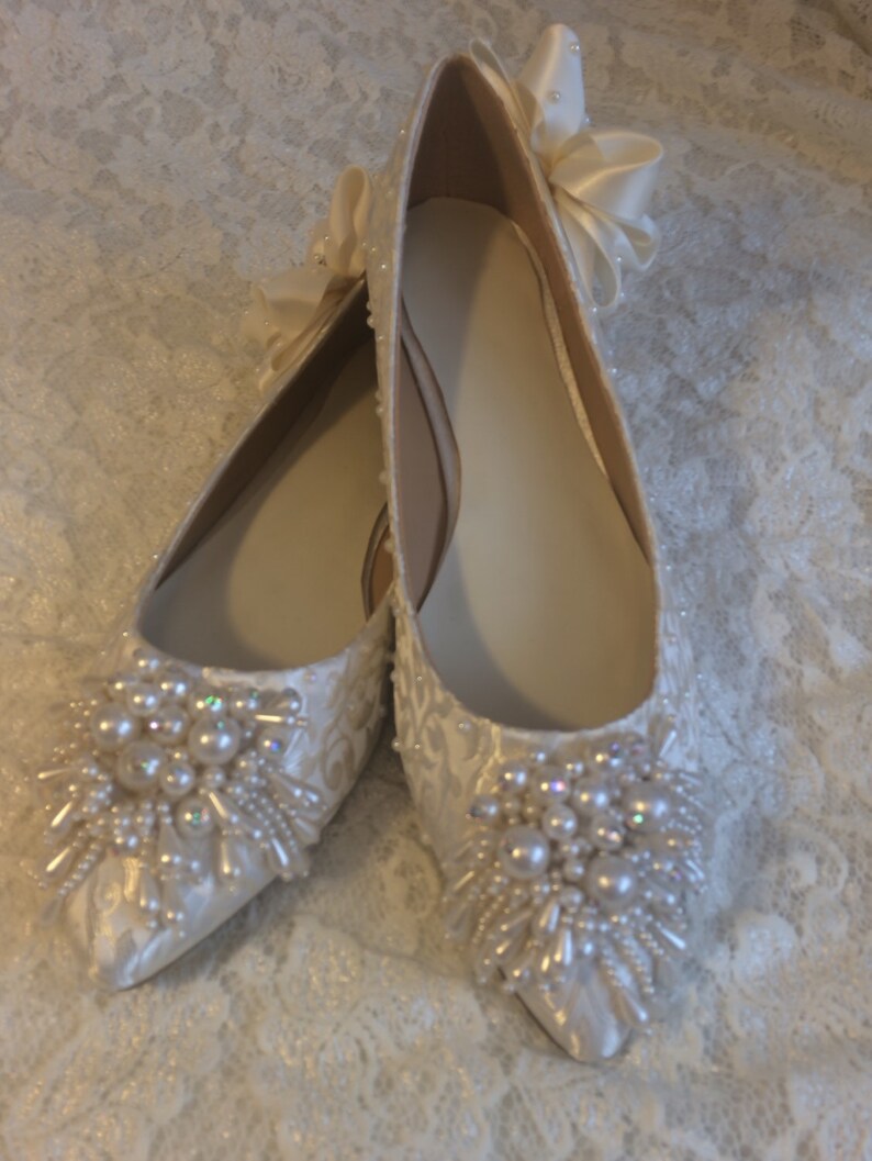flat beaded wedding shoes