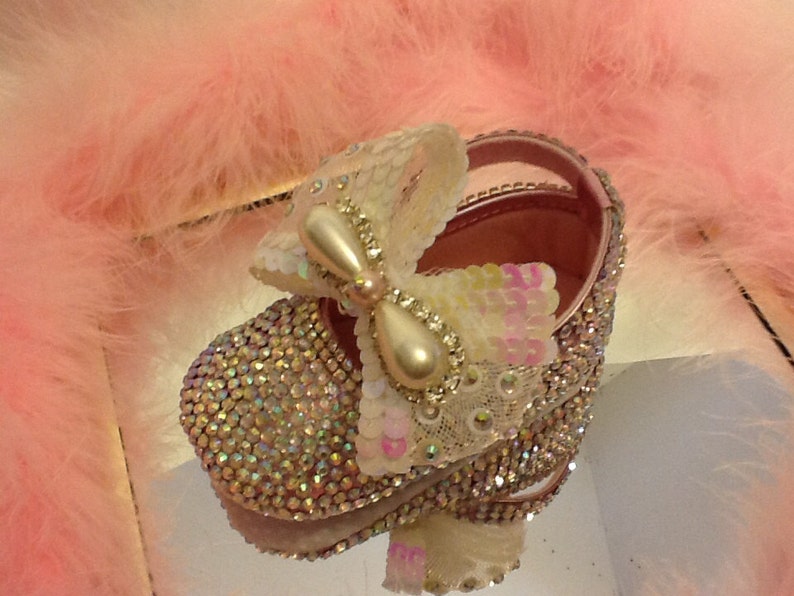 Hand Made Rhinestone Baby Girl Dress Shoes Etsy