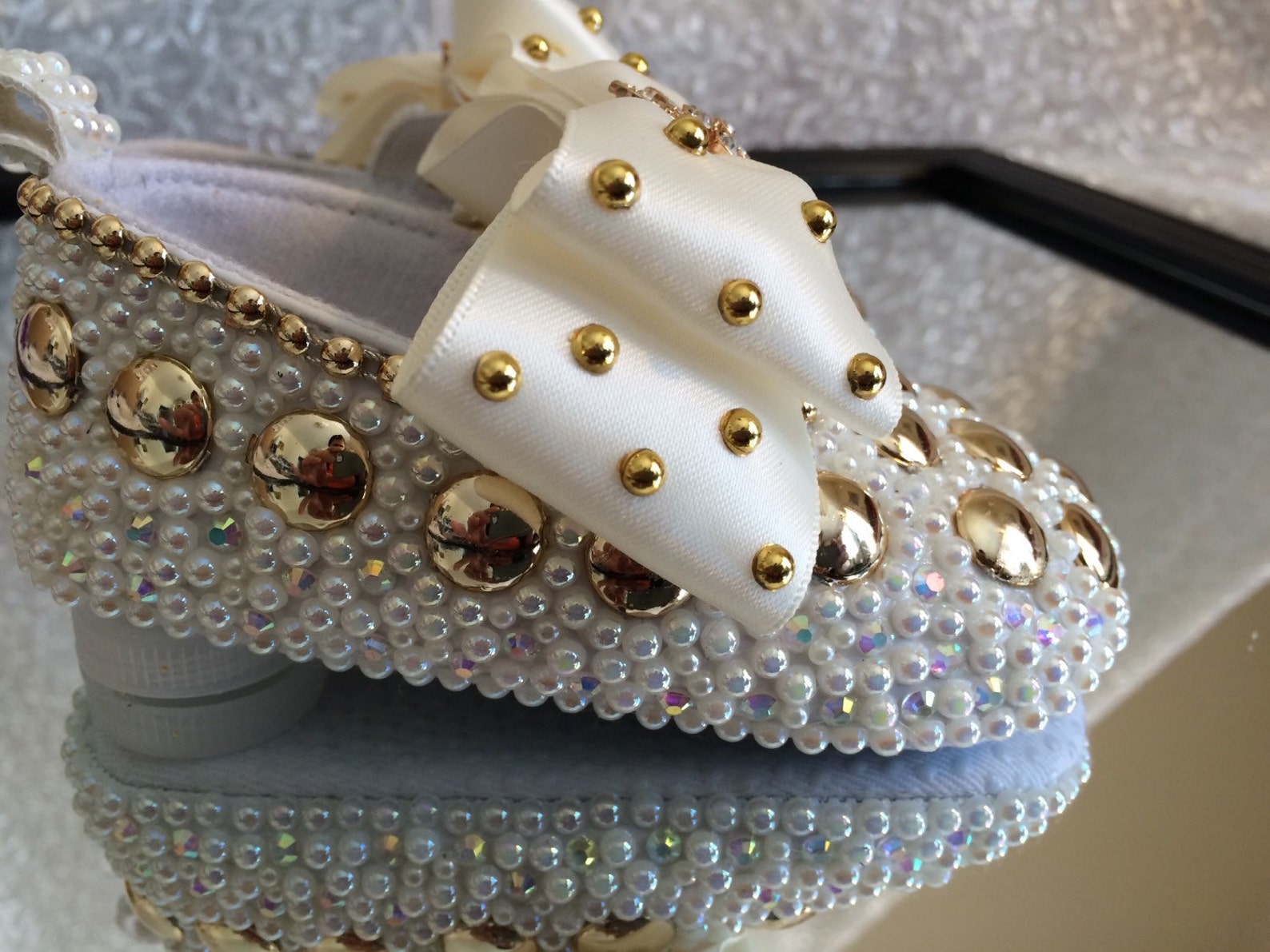 Hand Made Rhinestone Baby Girl Dress Shoes Etsy