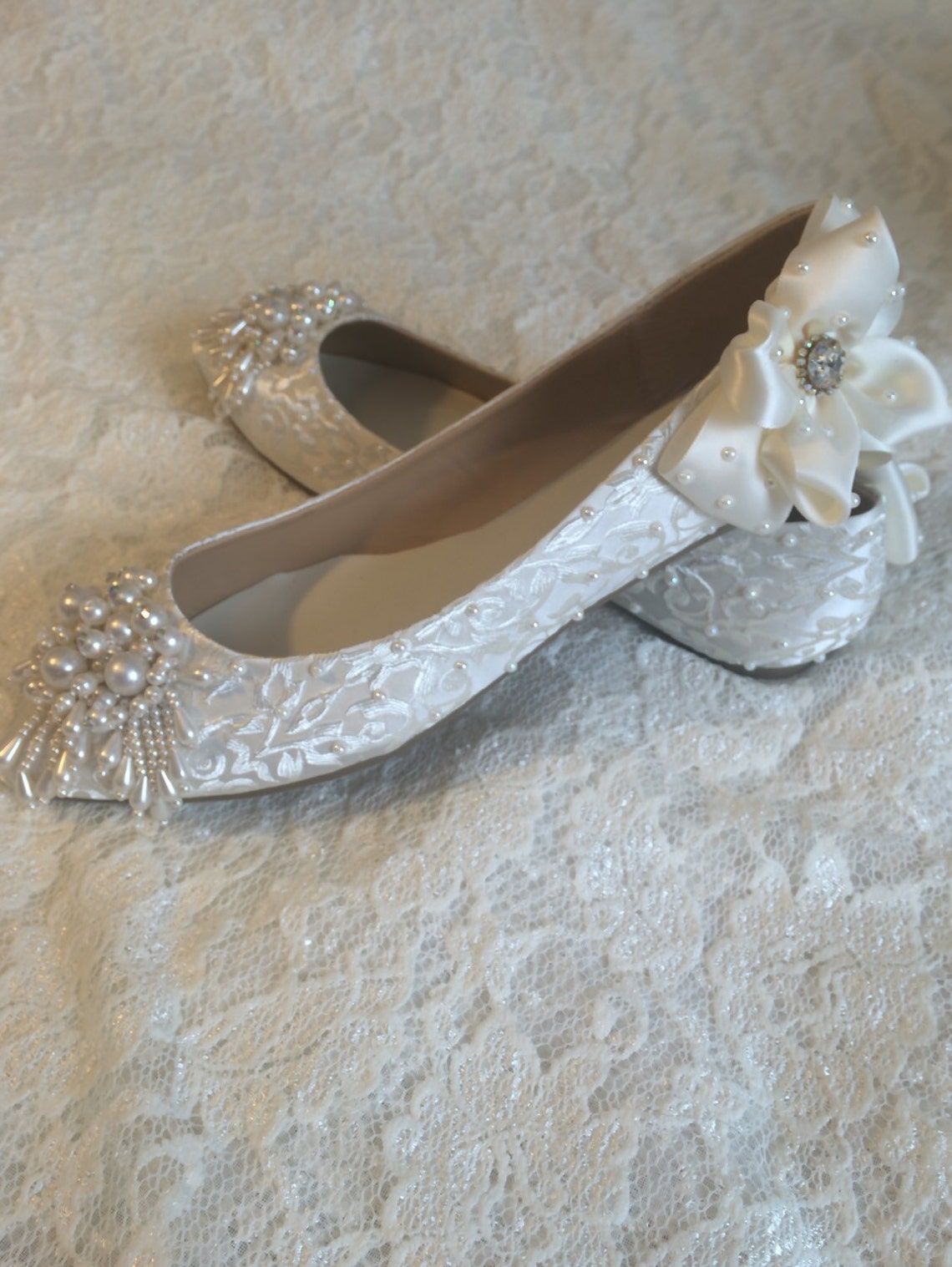 flat beaded wedding shoes
