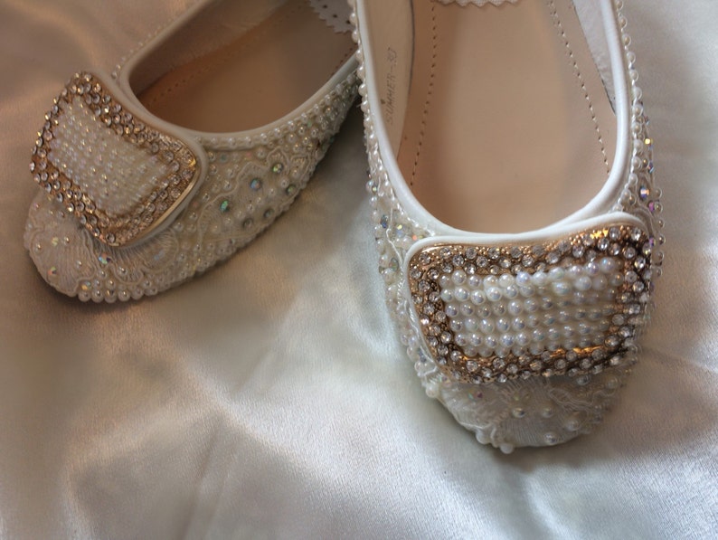 embellished bridal flats