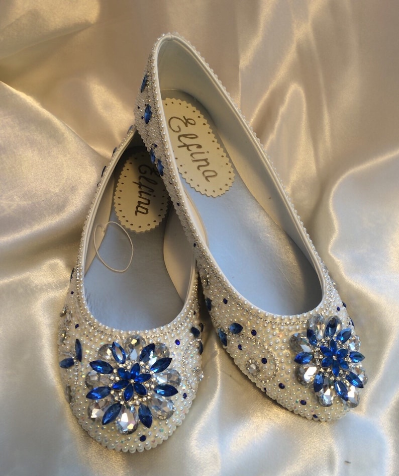 Wedding Shoes Bridal Flats Beaded Rhinestones Hand Embellished | Etsy