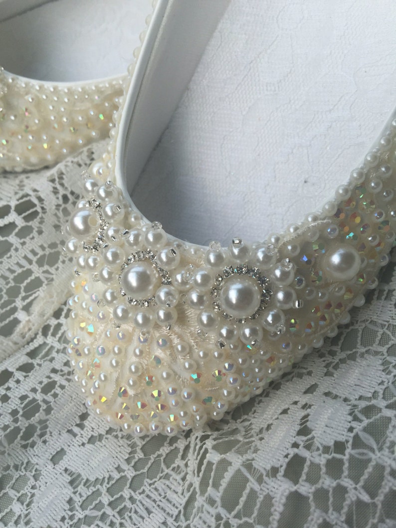 Elfina Bourique Boston Wedding Shoes Bridal Flats Rhinestones | Etsy