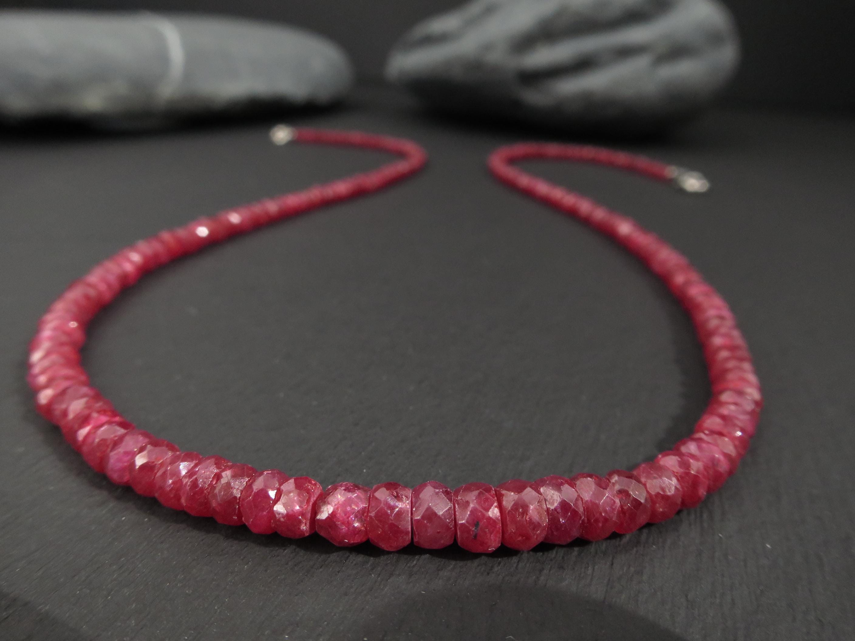962 Cts Earth Mined Enhanced Ruby Round Shape Beaded Necklace JK