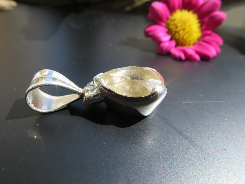 Natural untreated CA3 citrine gemstone handmade pendant set in 925 Sterling Silver faceted Braszil 100/% untreated not burnt yellow natural