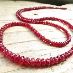 Red Beautiful Spinel Natural Gemstone faceted Necklace collier with Sterling Silver Clasp gemstone red spinel faceted Natural not treated