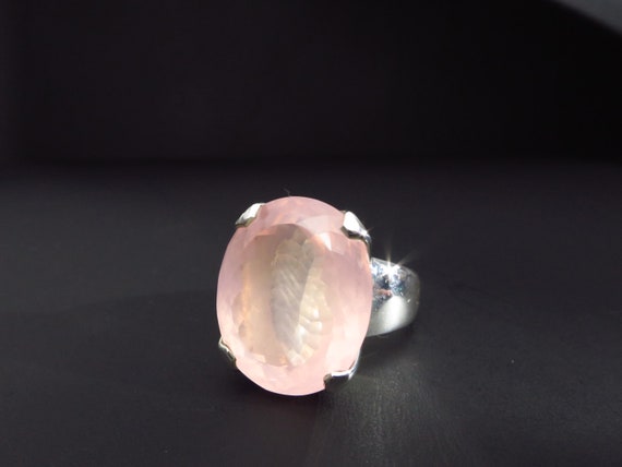 ローズクォーツ リング シルバー ローズクォーツ ステートメント