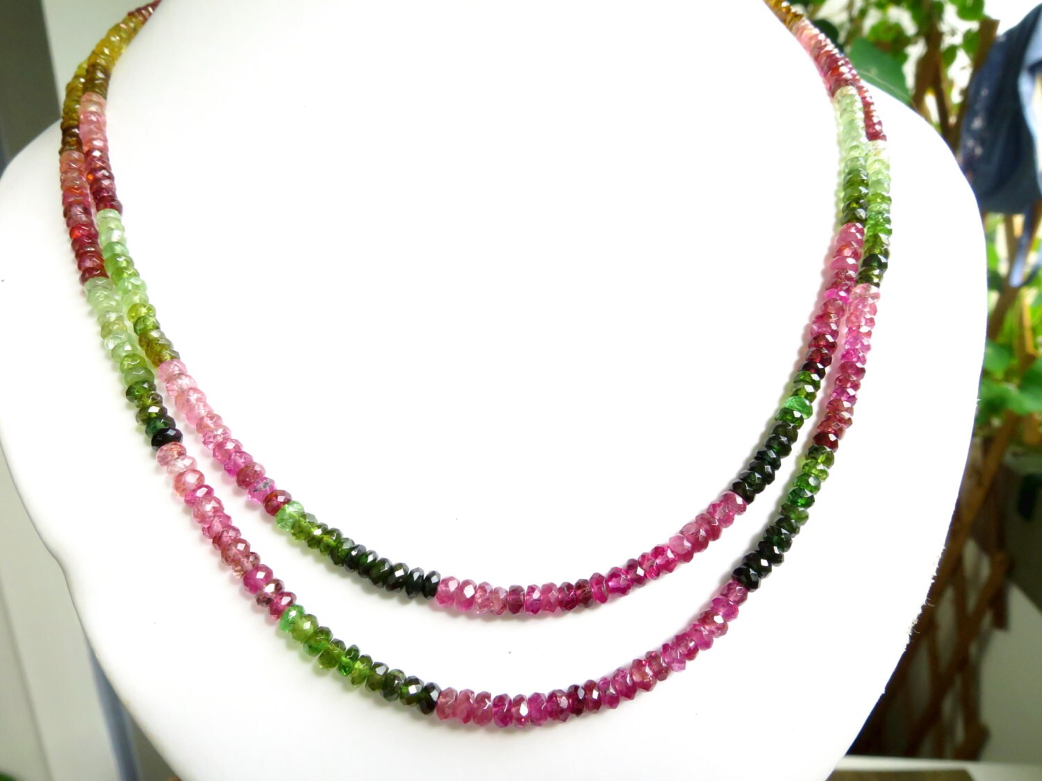 Multicolor Tourmaline Necklace 2 Rowes 