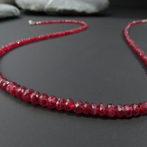 Red Beautiful RS1 Spinel Natural Gemstone Necklace collier with Sterling Silver Clasp gemstone red spinel faceted Natural not treated
