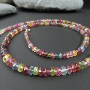Tourmaline Necklace Colorful Red Blue Green, 54cm Gemstone Necklace