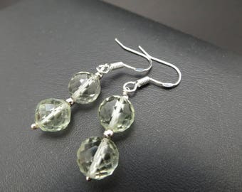 Prasiolite Amethyst green silver gift gift idea, birthday, jewelry, engagement, anniversary, girlfriend,