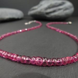 Pink Tourmaline Necklace Gemstone Natural Tourmaline / Gemstone Necklace Gift Birthday Vibrant Pink Gemstone Necklace