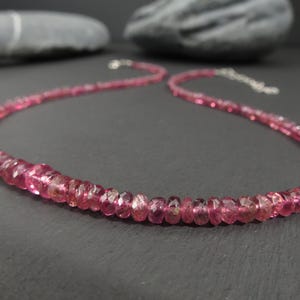 Pink Tourmaline Necklace Gemstone Natural Tourmaline  Gemstone Necklace Gift Birthday Vibrant Pink Gemstone Necklace