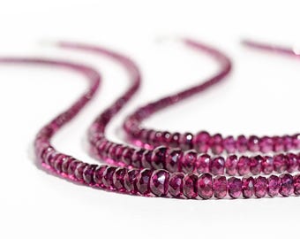 Collana con granato rodolite, collana di alta qualità con chiusura in argento sterling 925, 100% naturale