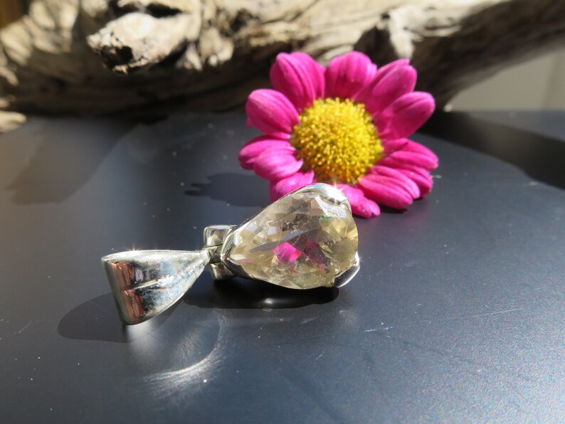 Natural untreated CA3 citrine gemstone handmade pendant set in 925 Sterling Silver faceted Braszil 100/% untreated not burnt yellow natural