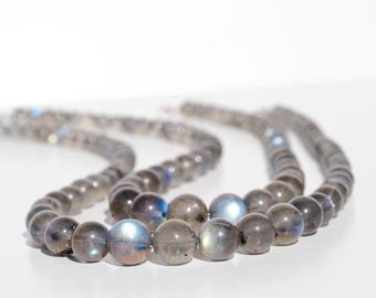 Collana in labradorite, chiusura in argento sterling 925, labradorite proveniente dal Madagascar, pietra naturale