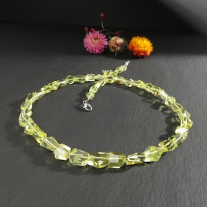 Funkelndes Lemonquarz-Collier in AAA-Qualität, facettiert mit rhodiniertem Sterlingsilber-Verschluss und Verlängerungskette