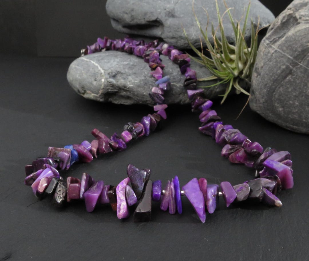 Sugilite Necklace Silver Sugilite Splinter Necklace Silver Untreated ...