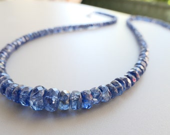 Blue Kyanite / Disthene Gemstone K21_1 Blue Summer Necklace Gift, Natural Gemstone Necklace