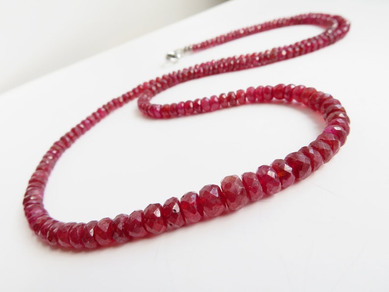 Blood red ruby necklace gemstone collier RU07 // genuine | Etsy