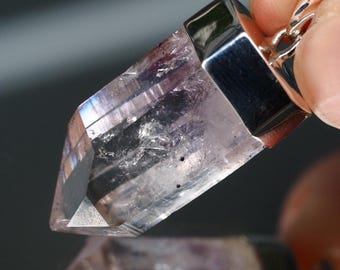Amethyst Namibia Silver Pendant, Length with Bail 40.5 mm
