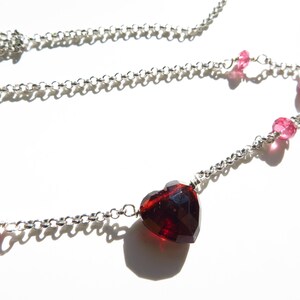 Petites facettes grenat Double Gem 925 Pendentif En Argent Sterling