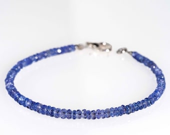 Bracciale con tanzanite in argento sterling 925 con gemma preziosa