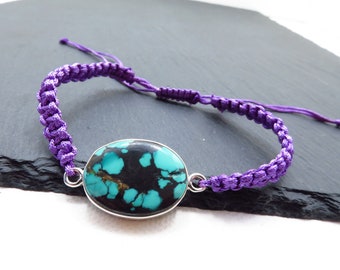 Macrame MP2 Bracelet Turquoise Friendship Bracelets Unisex Gemstone Adjustable Best Friend Christmas Gift Hippie Boho