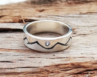 Ring with mountains and bright