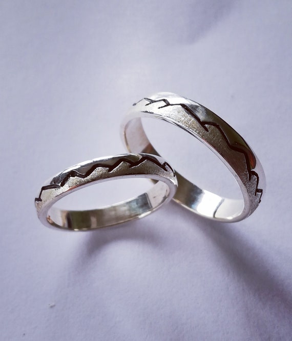 Alianzas finas con montanas Etsy Espana
