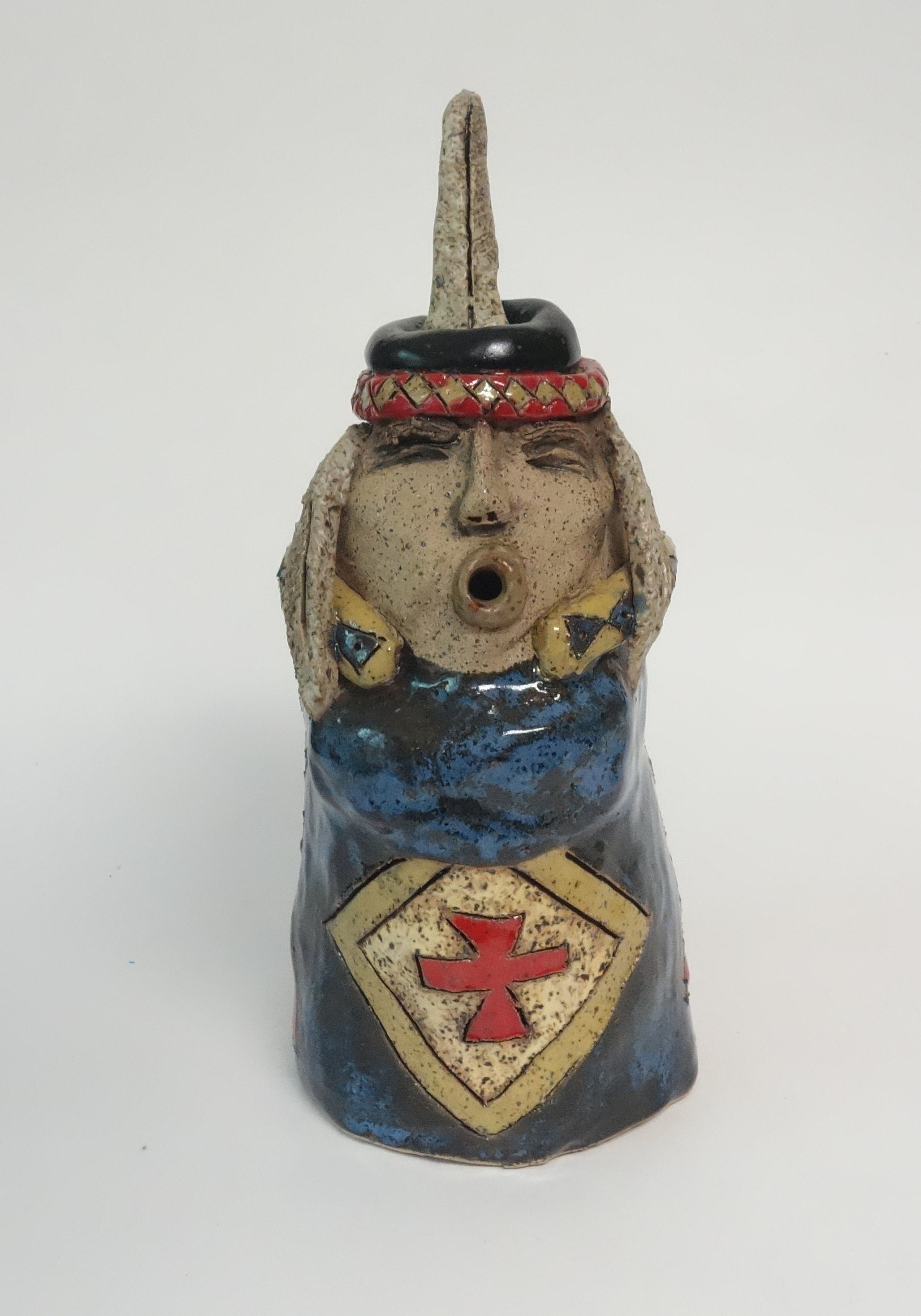 Native American Man Incense Burner Smoker Figurine Folk Art Etsy