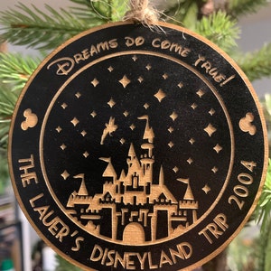 Disney Parks Inspired, Disneyland, Disney World, Personalized, Wooden, Engraved, Small Gift For Family & Friends, Vacation, Ornament