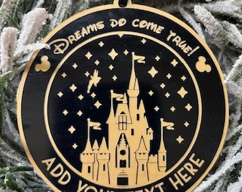 Disney Parks Inspired, Disneyland, Disney World, Personalized, Engraved, Small Gift For Family & Friends, Vacation, Ornament