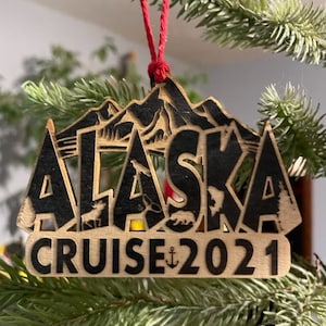 Alaskan Cruise, Alaskan Cruise Ornament, Alaska Cruise Magnet, Engraved, Small Gift For Family & Friends, Custom Christmas Ornament