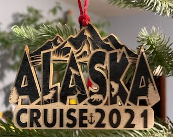 Alaskan Cruise, Alaskan Cruise Ornament, Alaska Cruise Magnet, Engraved, Small Gift For Family & Friends, Custom Christmas Ornament