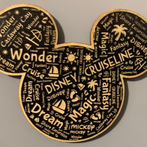 Disney Cruise, Disney Cruise Inspired, Stateroom Magnet, Fish Extender, Gift, Wooden, Engraved, Custom Magnet
