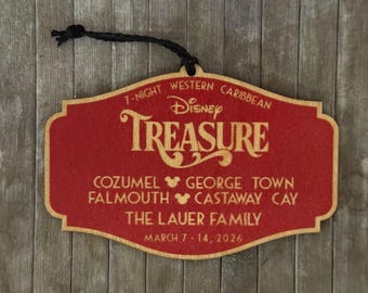 Christmas Ornament, Disney Cruise Inspired, Personalized, Wooden, Engraved, Small Gift For Family & Friends, Custom Christmas Ornament