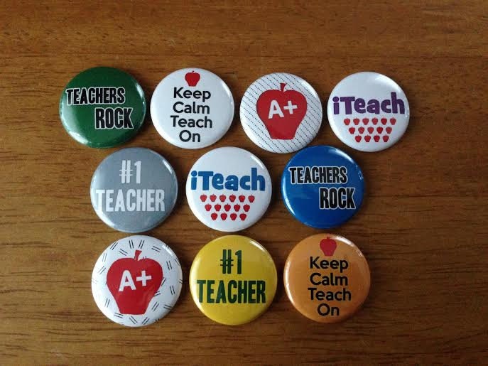 Teacher Buttons 1 inch pinback buttons set of 10 Teacher | Etsy
