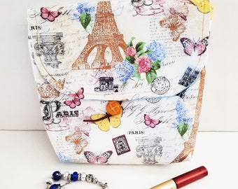 Paris make up bag/Paris cosmetic bag/Paris toiletry bag/French cosmetic clutch/Paris clutch/Eiffel Tower bag/French makeup bag/Paris gifts