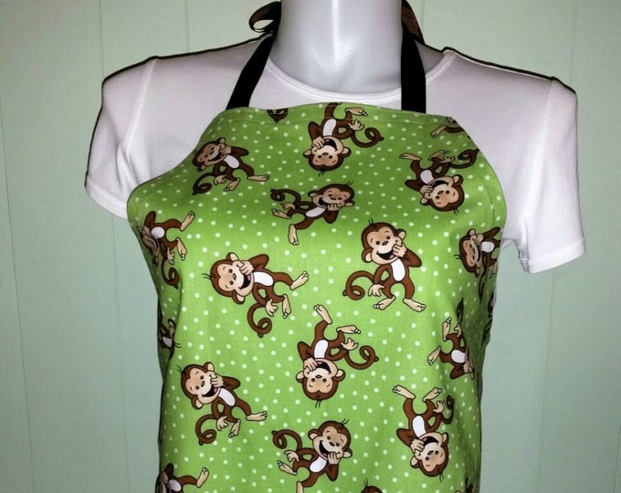 Laughing Monkeys Apron, Monkey Aprons, Women's Aprons, Women's Monkey