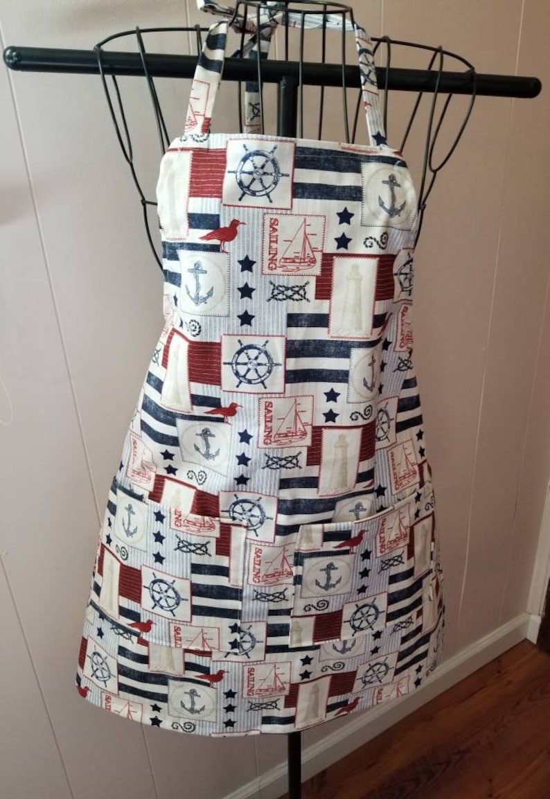 Nautical apronladies apronswomen/'s apronsaprons for womensailboat apronslighthouse apronsMother/'s day giftsteen aprons