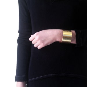 Wide Bronze Cuff Bracelet, Simple Minimalist Bracelet, Arm Cuff, Golden Bracelet, Golden Jewelry, Elegant Bracelet, Large Golden Bracelet