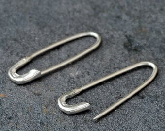 Safety Pin Earrings, Safety Pin Jewelry, Goth Earring, Punk Earrings, Unique Earrings, Statement Earrings, Steampunk Earrings, Punk Jewelry