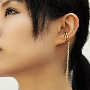 Cartilage Hoop, Cuff Earrings, Earcuff no piercing, Non Piercing Ear Cuffs, Non Pierced Ear Cuff, Long Ear Cuff, Gold Earcuff, Fake Piercing
