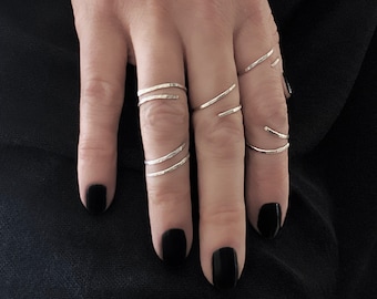 Stackable Thin Silver Rings, Minimalist Silver Stacking Rings, Silver Ring Dainty Simple Silver Ring Hammered Silver Band