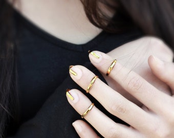 Fingernail Ring, Gold Minimal Ring, Finger Nail Ring, Minimal Nail Ring, Minimal Silver Ring, Concept Ring, Conceptual Jewelry, Strip Ring